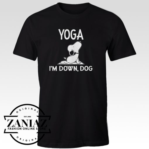 Tshirt Snoopy Yoga I'm Down Dog