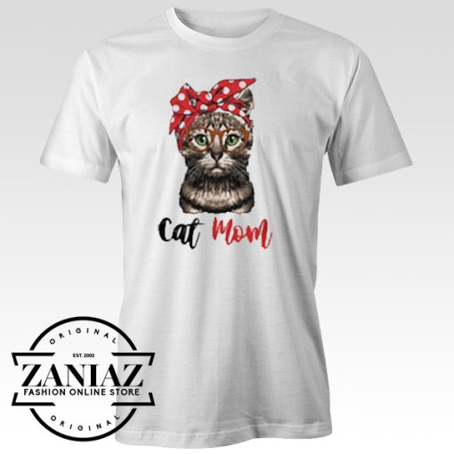 Funny Cat Mom Bandana Tshirts