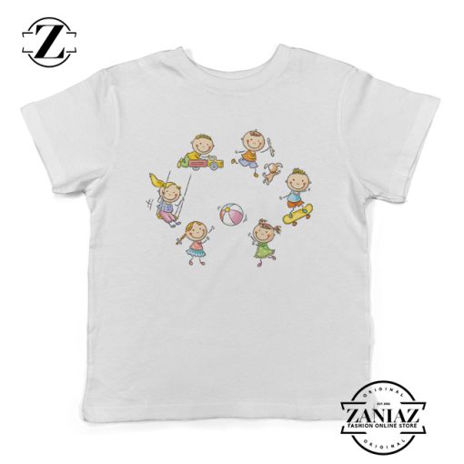 Kids Tee Child Play Cartoon Cute Kids Playing Shirt