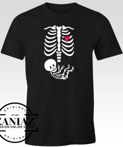 Full Maternity Skeleton Halloween T-shirt