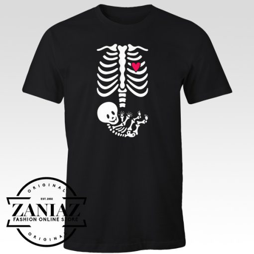 Full Maternity Skeleton Halloween T-shirt