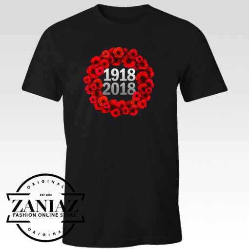 World War 1 Centennial Poppy Wreath T-shirt