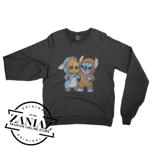 Stitch And Baby Groot Sweatshirt