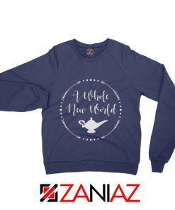 A Whole New World Disney Sweatshirt Aladdin Jasmine Sweatshirt Navy Blue