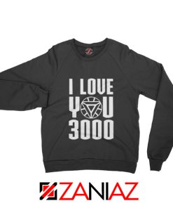 Avengers Endgame Sweater I love You 3000 Times Sweatshirt Unisex Black