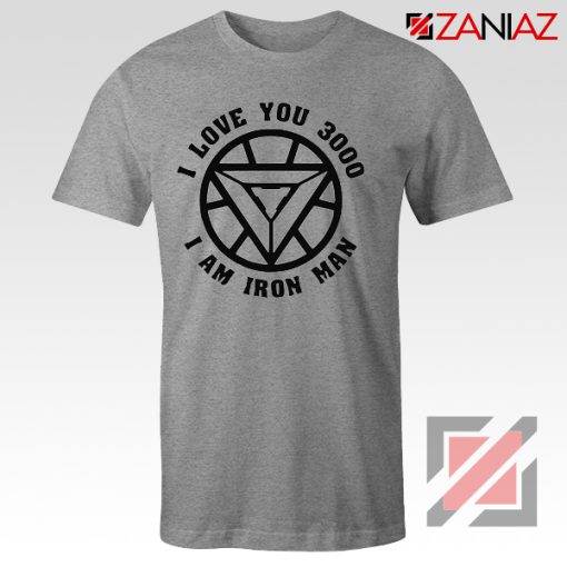 Avengers Endgame T Shirt I love You 3000 Times Tony Stark T-Shirt Grey