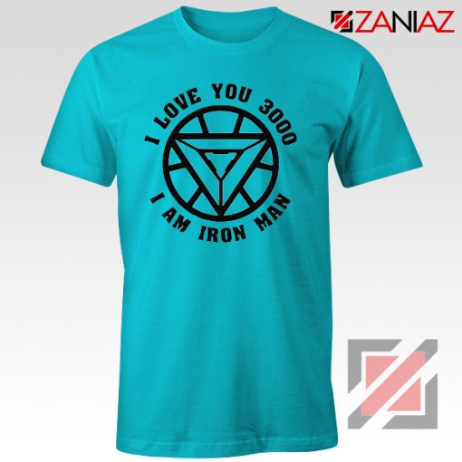 Avengers Endgame T Shirt I love You 3000 Times Tony Stark T-Shirt Light Blue