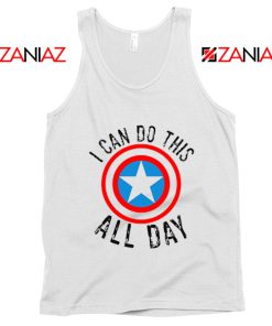 Captain America Tank Top I Can Do This All Day Tank Top Quote White