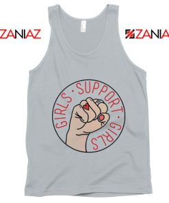 Girls Support Girls Tank Top Cheap Feminist Tank Top Girl Power New Silver