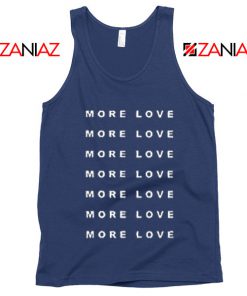 Love More Slogan Tank Top Love Forever Tank Top Valentine Day Navy Blue