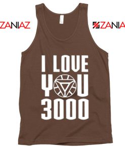 Tony Stark Avengers Endgame I love You 3000 Times Tank Top Brown