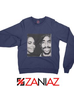 2Pac American Rapper Sweatshirt Tupac And Aaliyah Sweatshirt Navy