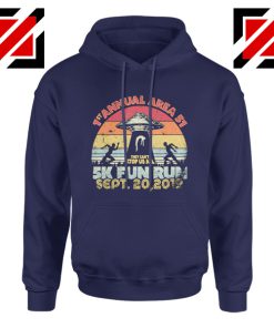 Area 51 Fun Run Hoodie Ufo Alien Gift Hoodie Unisex Adult Navy Blue