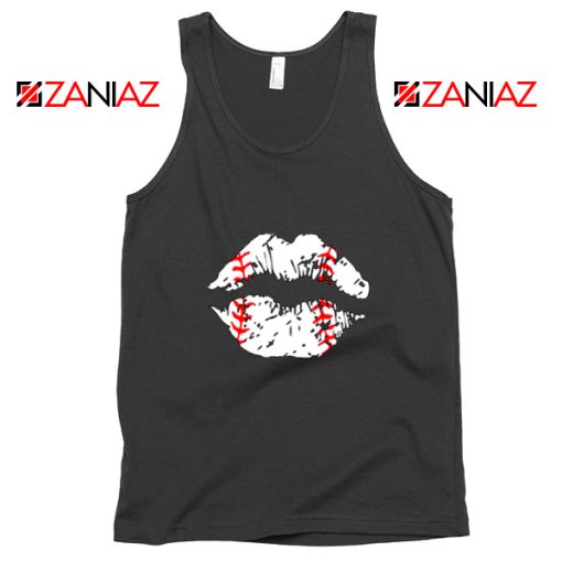 Baseball Lips Cheap Tank Top Baseball Fan Tank Top Size S-3XL Black