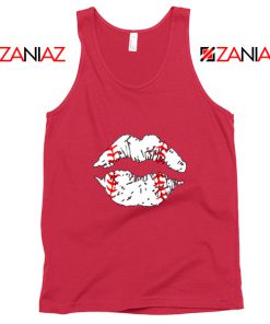 Baseball Lips Cheap Tank Top Baseball Fan Tank Top Size S-3XL Red