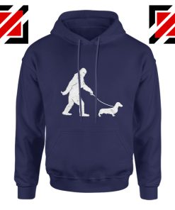 Dachshund Bigfoot Hoodie Funny Dachshund Hoodie Cute Dachshund Gift Navy Blue