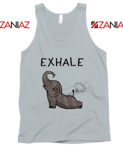 Elephant Exhale Tank Top Funny Animal Summer Tank Top New Silver