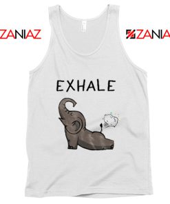 Elephant Exhale Tank Top Funny Animal Summer Tank Top White