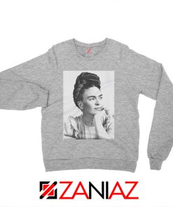 Frida Kahlo Woman Sweatshirt Mexican Christmas Sweatshirt Grey