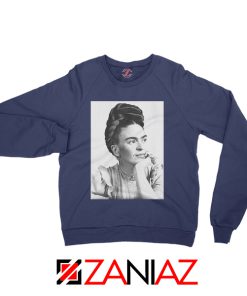 Frida Kahlo Woman Sweatshirt Mexican Christmas Sweatshirt Navy