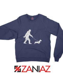 Funny Dachshund Bigfoot Sweatshirt Dachshund Sweatshirt Cute Gift Navy