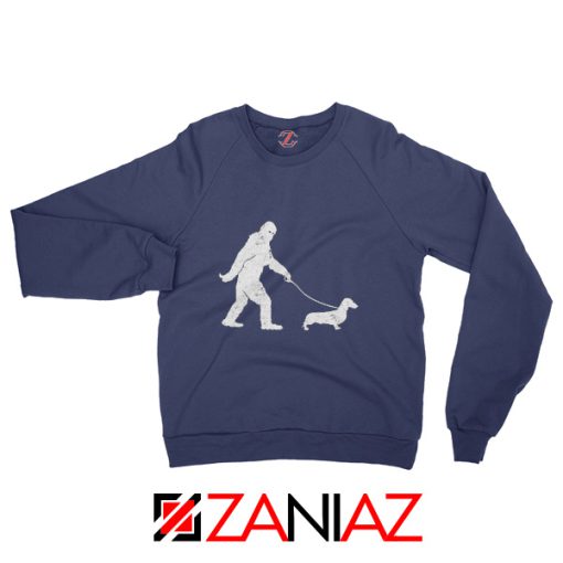 Funny Dachshund Bigfoot Sweatshirt Dachshund Sweatshirt Cute Gift Navy