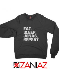 Funny Jobros Sweatshirt Eat Sleep Jonas Repeat Gifts Sweater Band Black