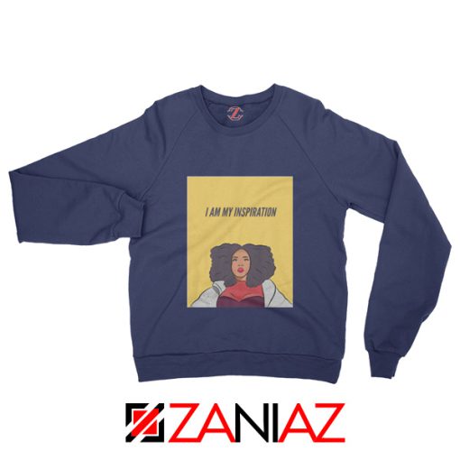 I Am My Inspiration Sweatshirt Lizzo American Singer Sweatshirt Navy