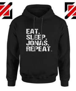 Jobros Happiness Begins Concert Hoodie Eat Sleep Jonas Repeat Hoodie Black