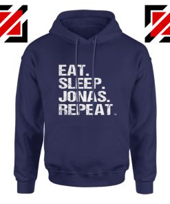 Jobros Happiness Begins Concert Hoodie Eat Sleep Jonas Repeat Hoodie Navy Blue