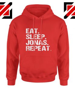 Jobros Happiness Begins Concert Hoodie Eat Sleep Jonas Repeat Hoodie Red