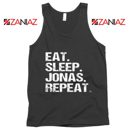 Jonas Brothers Tank Top Eat Sleep Jonas Repeat Jonas Tank Top Black