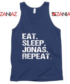 Jonas Brothers Tank Top Eat Sleep Jonas Repeat Jonas Tank Top Navy Blue