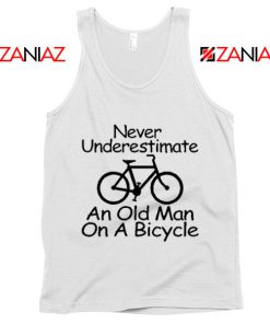 Never Underestimate An Old Man On A Bicycle Tank Top Men's White