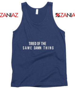 Tired of The Same Chris Brown Drake Tank Top American Rapper Navy