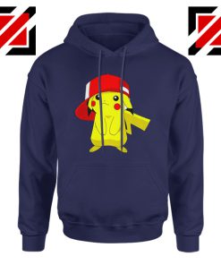 Ash's Pokemon Hoodie Pikachu Movies Best Hoodie Size S-2XL Navy Blue