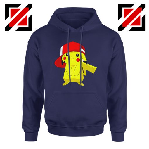 Ash's Pokemon Hoodie Pikachu Movies Best Hoodie Size S-2XL Navy Blue