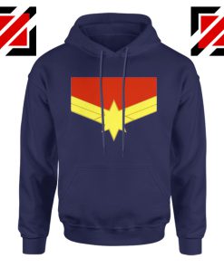 Captain Marvel Logo Hoodie Marvel Comics Hoodie Size S-2XL Navy