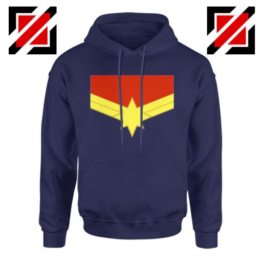 Captain Marvel Logo Hoodie Marvel Comics Hoodie Size S-2XL Navy