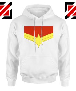 Captain Marvel Logo Hoodie Marvel Comics Hoodie Size S-2XL White