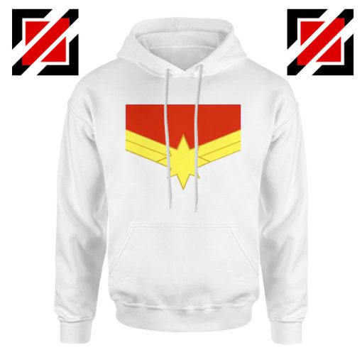 Captain Marvel Logo Hoodie Marvel Comics Hoodie Size S-2XL White