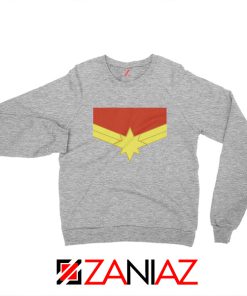 Captain Marvel Logo Sweatshirt Marvel Comics Sweatshirt Size S-2XL Sport Grey