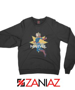 Captain Marvel Star Sweatshirt Superhero Sweatshirt Size S-2XL Black