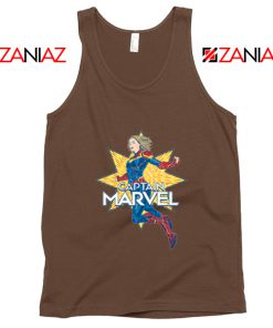 Captain Marvel Star Tank Top American Superhero Tank Top Brown