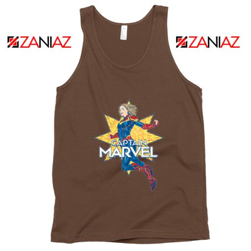 Captain Marvel Star Tank Top American Superhero Tank Top Brown