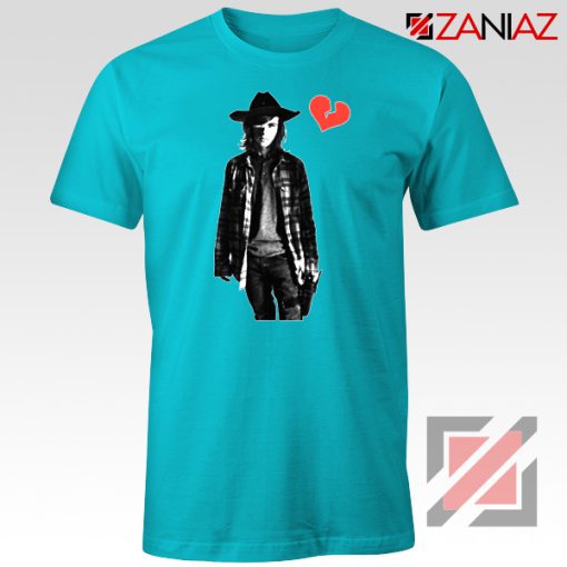 Carl Grimes Tee Shirt Walking Dead TV Series Best Tshirt Light Blue