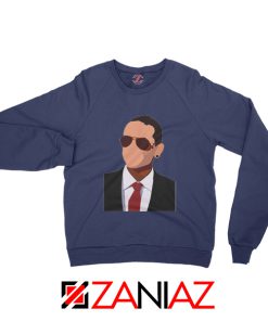 Chester Charles Bennington Sweatshirt American Singer Sweatshirt Navy Blue