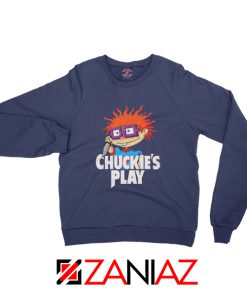 Chuckies Play Sweatshirt Rugrats Chuckie's Sweatshirt Size S-2XL Navy Blue