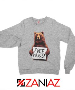 Free Hugs Sweatshirt Best Animal Lover Sweatshirt Size S-2XL Sport Grey