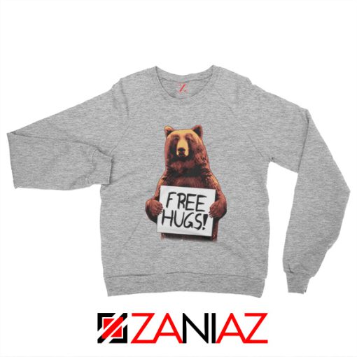 Free Hugs Sweatshirt Best Animal Lover Sweatshirt Size S-2XL Sport Grey